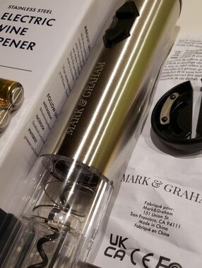 Mark & Graham Brushed Silver Electric Wine Opener